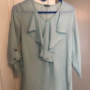 Charlotte Russe Aqua quarter sleeve shirt